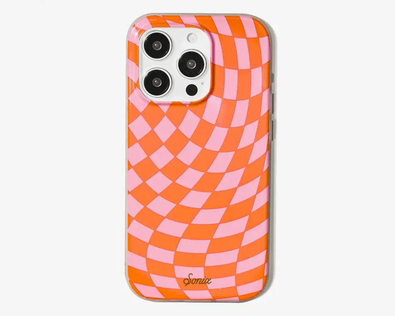 Checkmate Pink & Orange MagSafe® Compatible iPhone Case