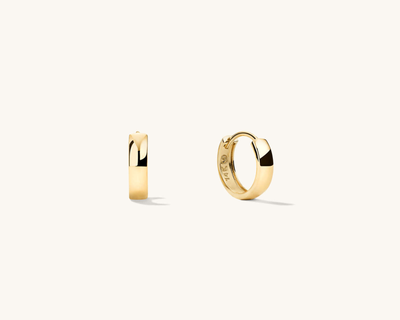14K Gold Bold Huggie Hoops