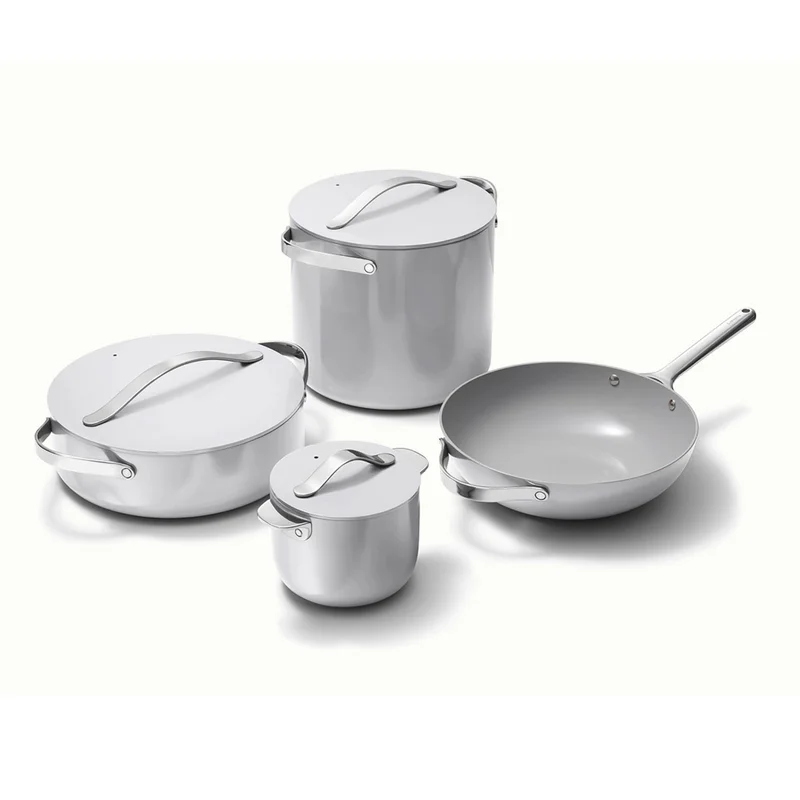 Non-Stick 8 Piece Ceramic Cookware Set with Storage