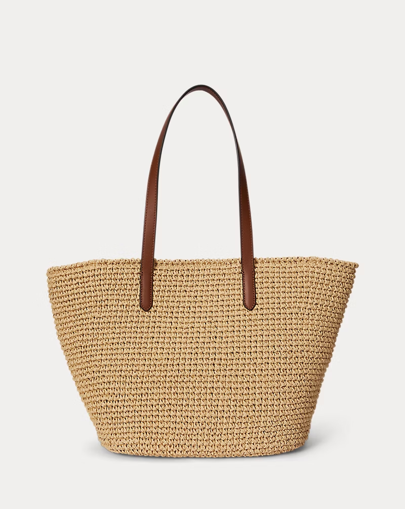 Crocheted Straw Large Lainey Tote Bag