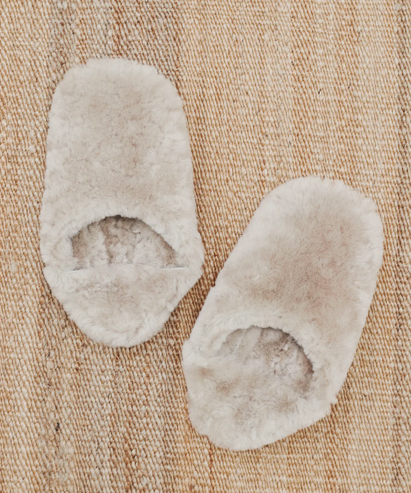 Shearling Moroccan Slipper, Smoke