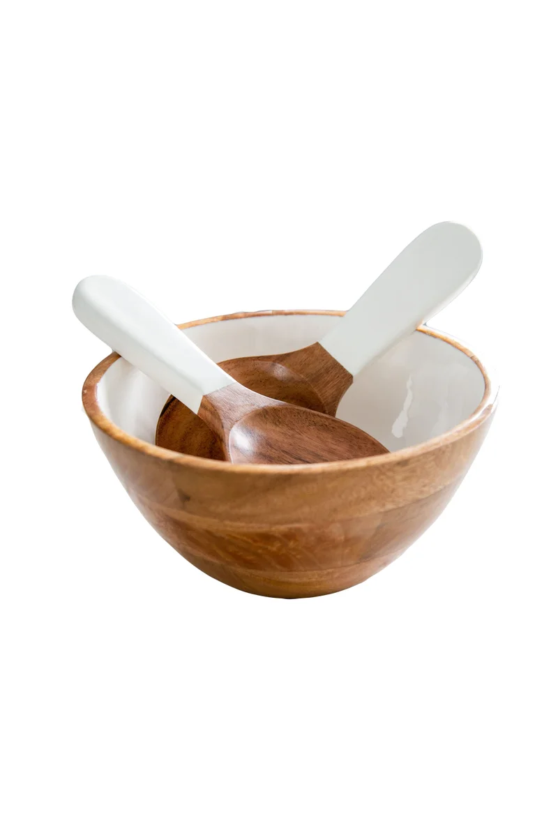 Medium Salad Bowl + Servers Set
