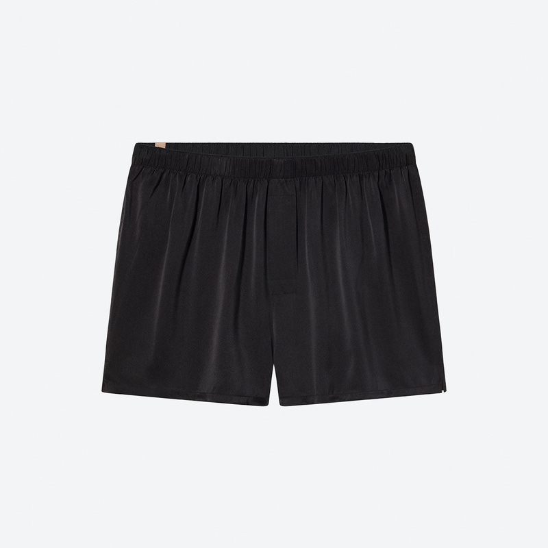 Men's Washable Silk Boxer, Immersed Black