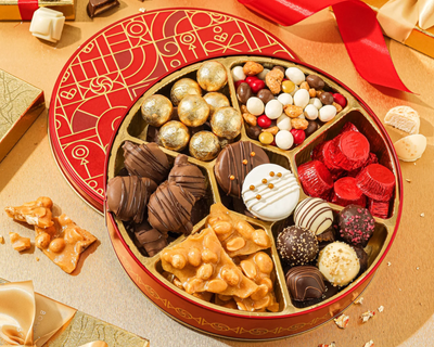 Holiday Treat Assortment with Gourmet Nuts, Chocolates & Caramels