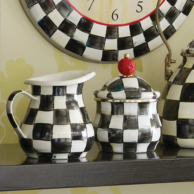 Enamel Lidded Sugar Bowl
