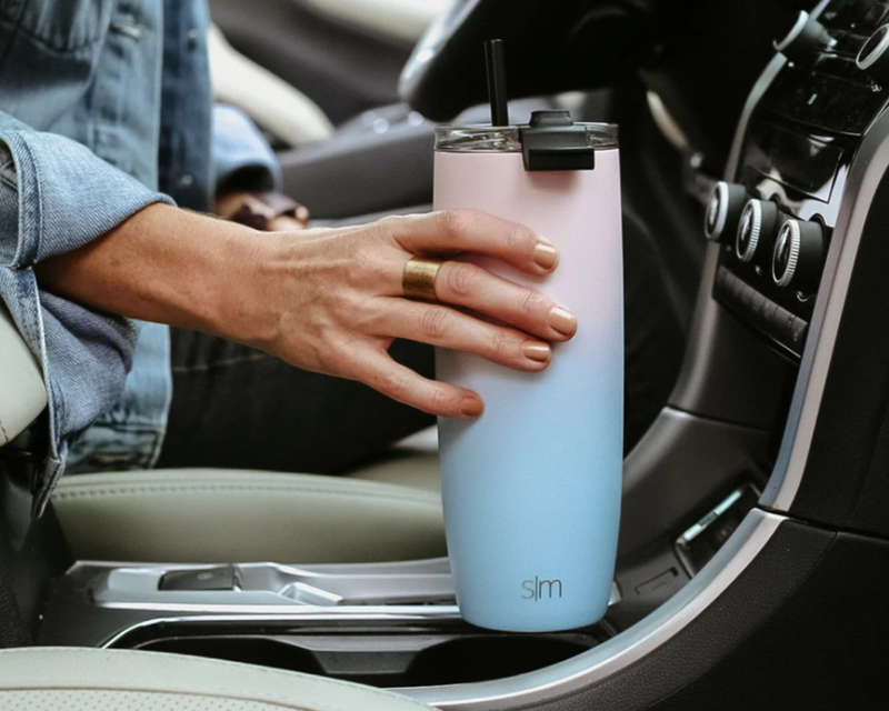 Voyager Solid Tumbler with Clear Flip Lid & Straw, 20oz