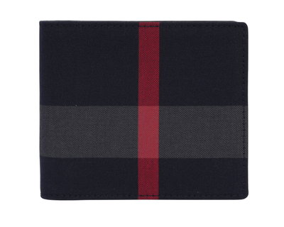 Men's Canvas Check Bifold Wallet