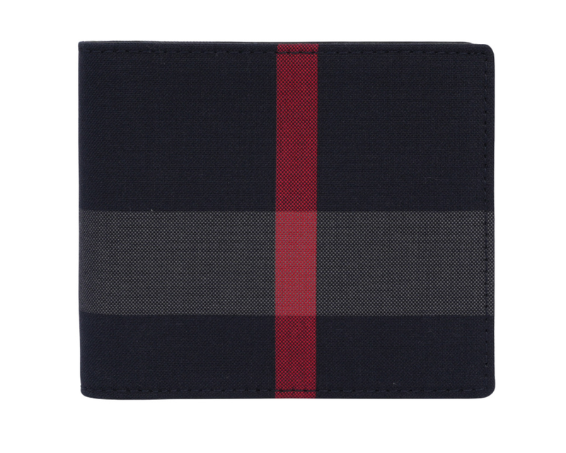 Men's Canvas Check Bifold Wallet