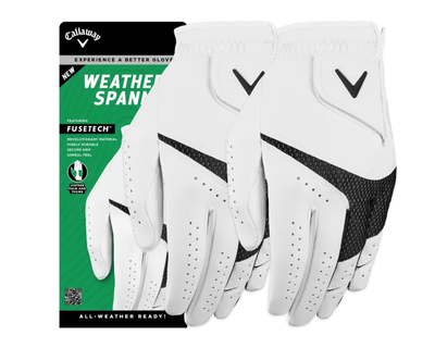Men's Weather Spann Golf Glove 2-Pack, Left Glove