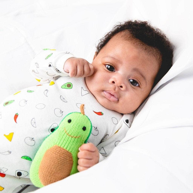 Hot Sauce & Avocado Organic Baby Rattle Gift Set