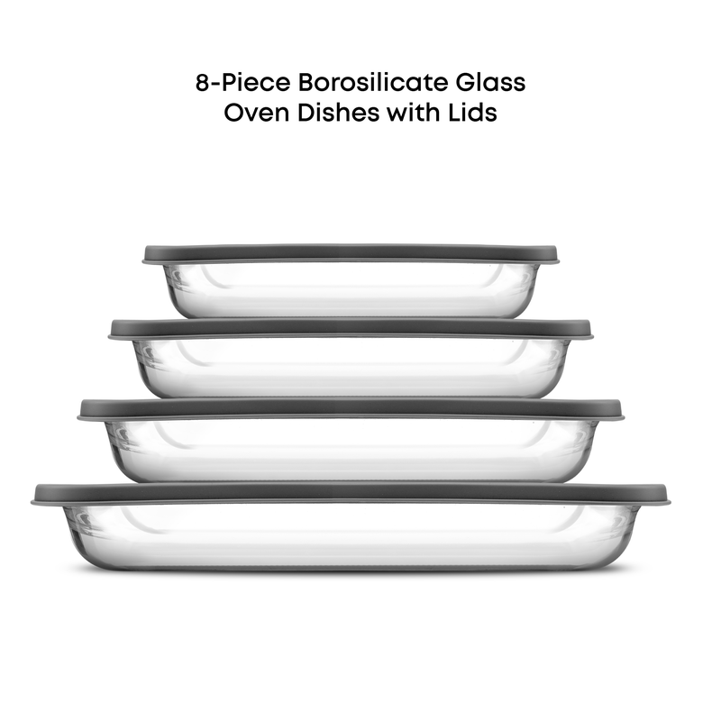 Borosilicate Glass Baking Dish Set of 4 with Airtight Lids