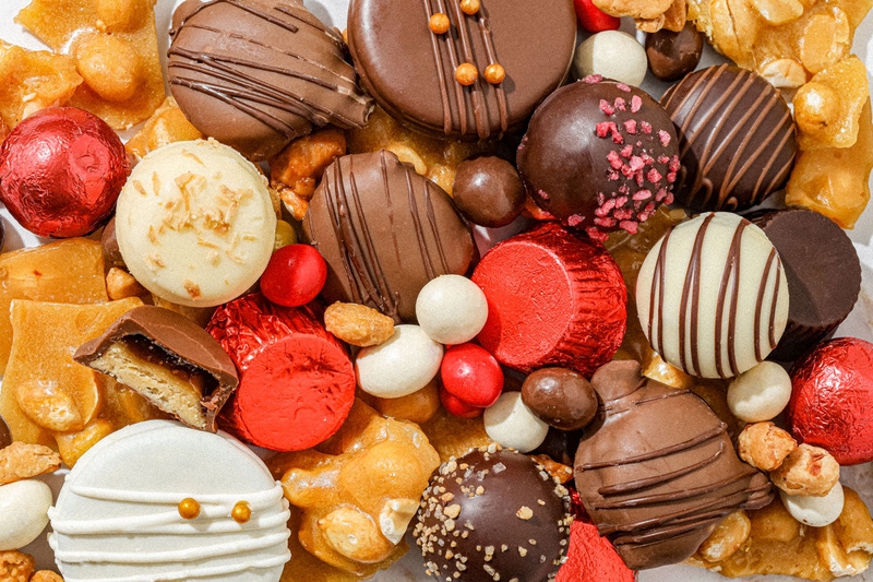 Holiday Treat Assortment with Gourmet Nuts, Chocolates & Caramels