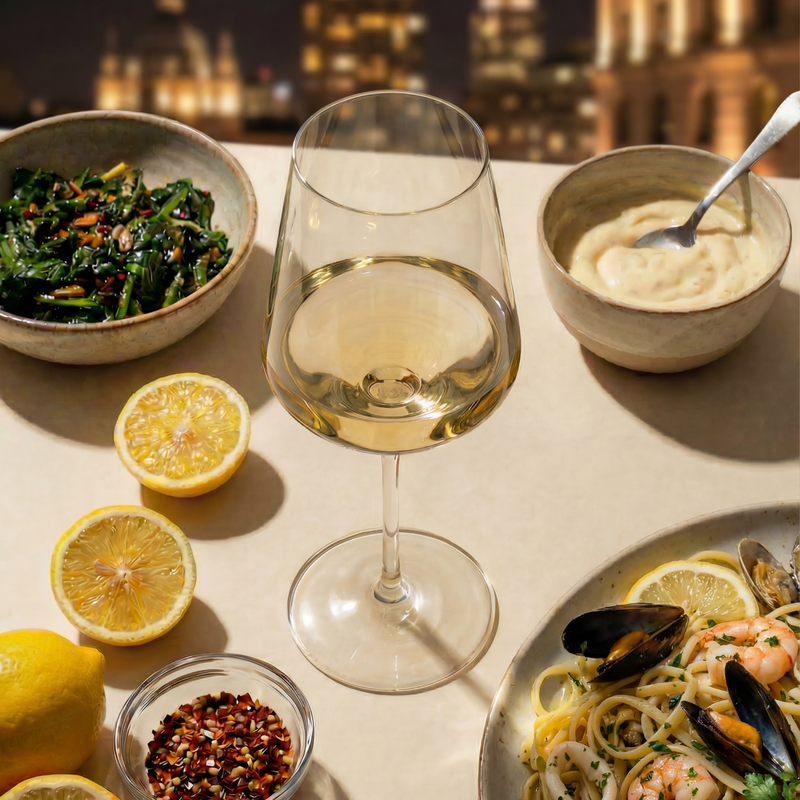 Sidney White Wine Glasses, Set of 8