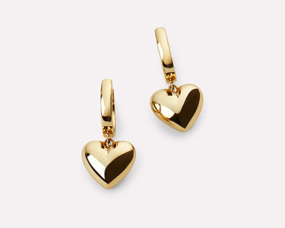 Jessica Puffed Heart Hoops