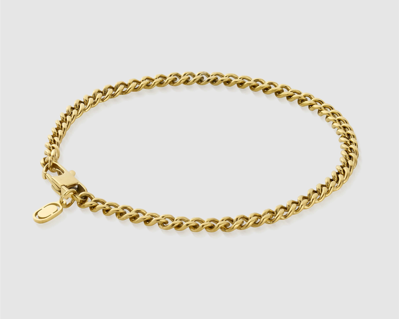 18K Gold Cuban Bracelet 4mm