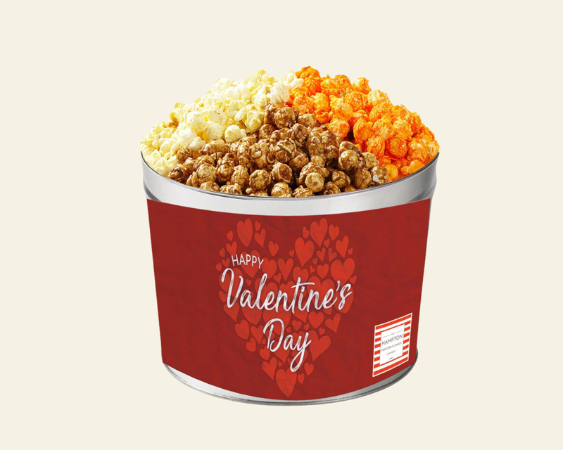 3 Flavor Hampton Classic Popcorn Tin, 2 Gallon