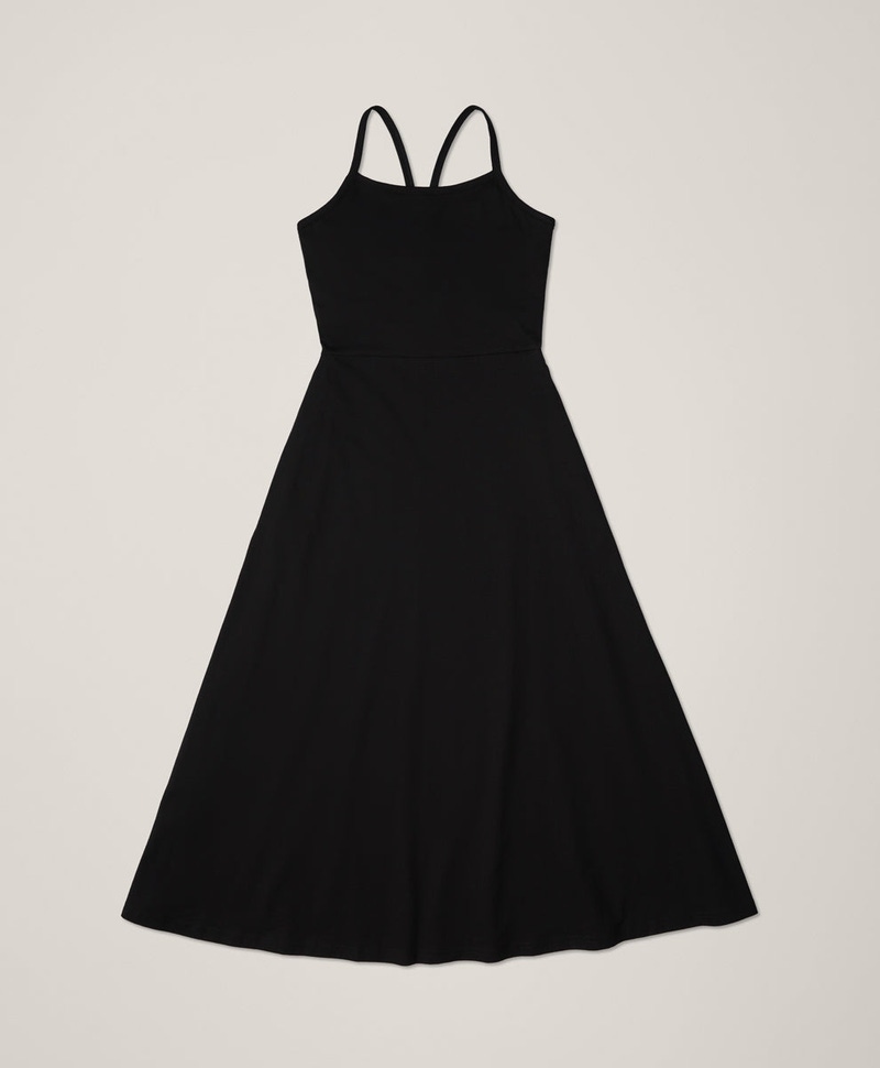 Women's Organic Fit & Flare Midi Dress, Black