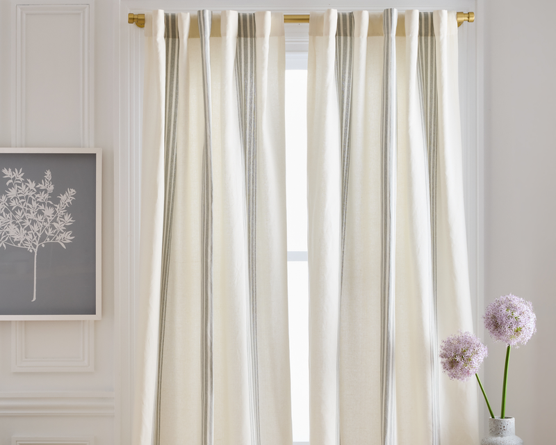 Coastal Stripe Linen Cotton Curtain
