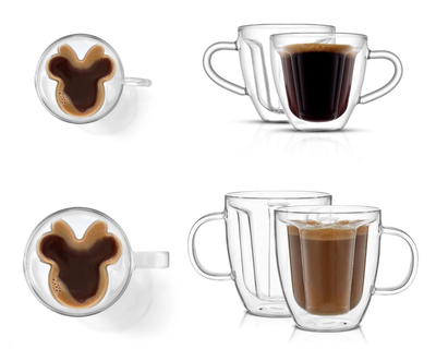 Disney Minnie Mouse 3D Double Wall Glasses, 4pc Set