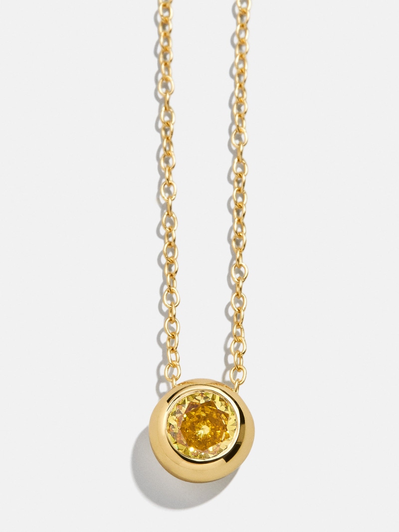18K Gold Birthstone Pendant Necklace