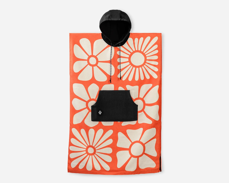 Changing Poncho: Big Flowers Expedition Orange