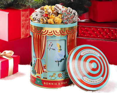 Nutcracker Musical Keepsake Tin with Holiday Treats