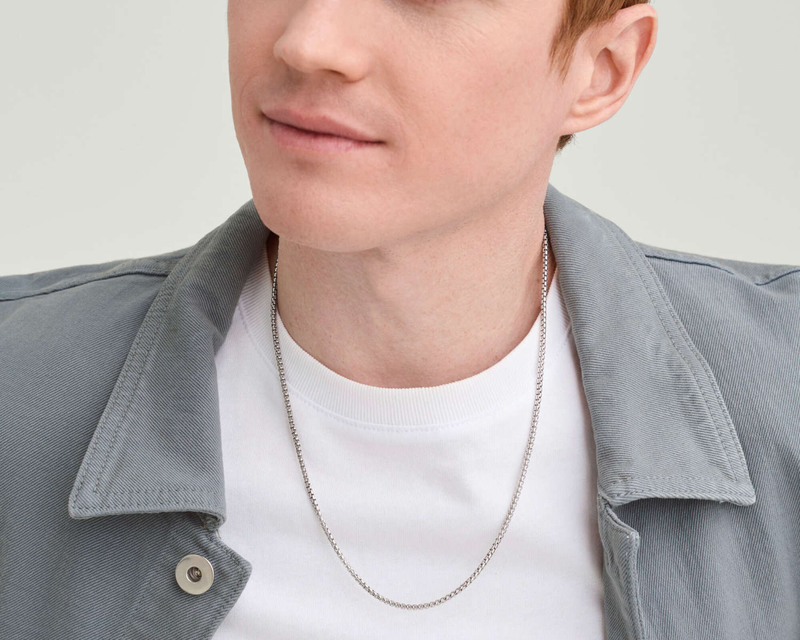 Mejuri – Men's Sterling Silver Round Box Chain Necklace | Goody
