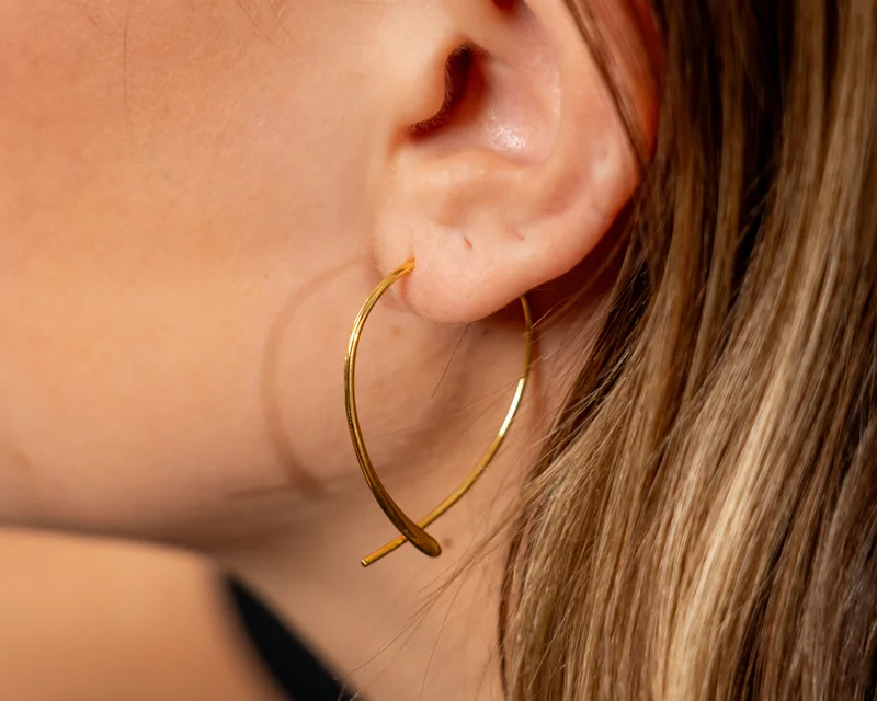 Delicate Threader Hoop Earrings