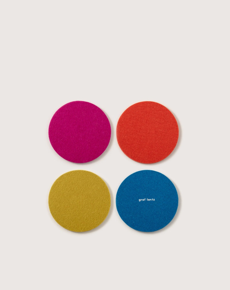 Merino Wool Round Coaster 4-Pack