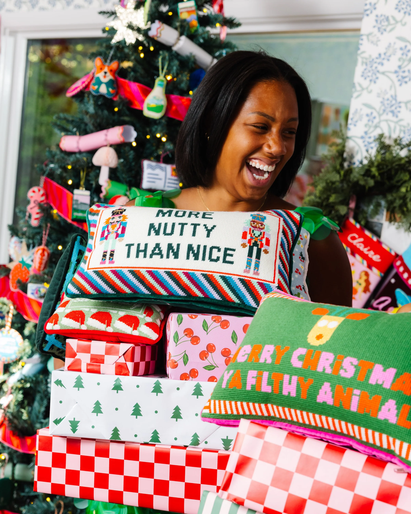 Holiday Needlepoint Pillow