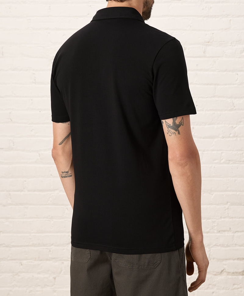 Men's Organic Luxe Essential Slim Polo, Black