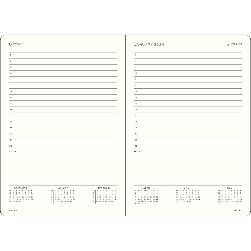 2026 A5 Daily Planner