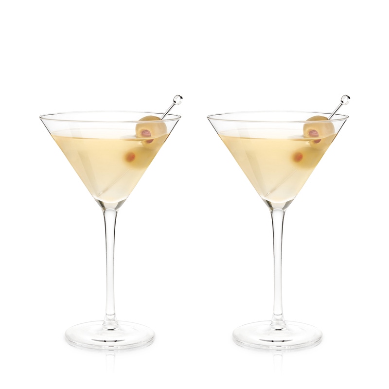 Crystal Martini Glasses, Set of 2