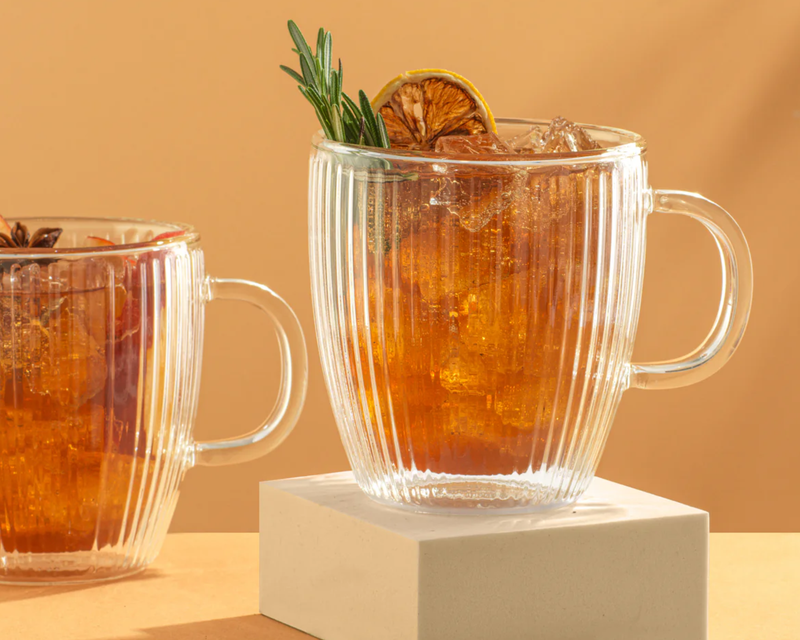 Savor Fluted Double Wall Glasses, Set of 2