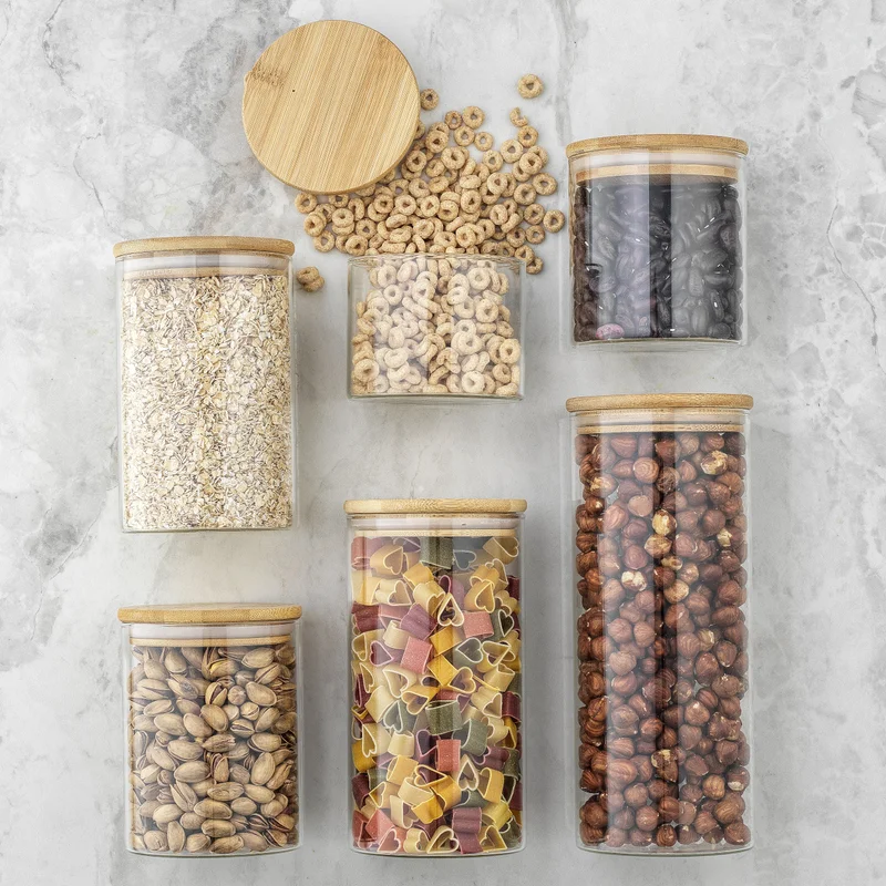 Storage Jars with Airtight Lids, Set of 6