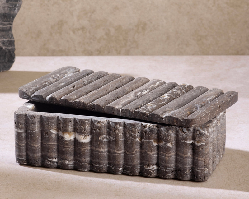 Cuba Ribbed Onyx Box