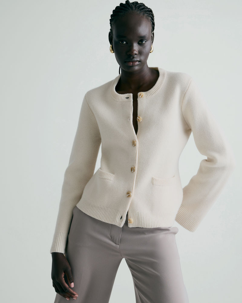 Mongolian Cashmere Structured Cardigan