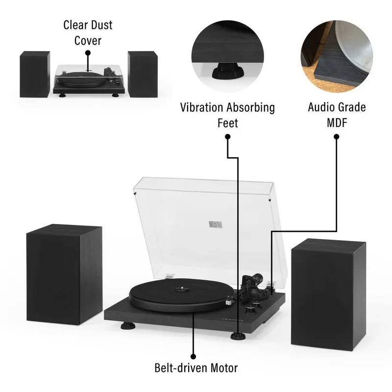 C62 Record Player With Speakers