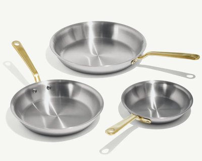 Stanless Clad 3-Piece Frying Pan Set