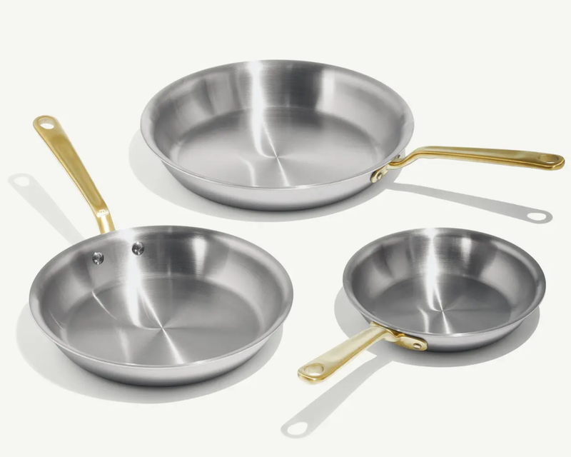Stanless Clad 3-Piece Frying Pan Set