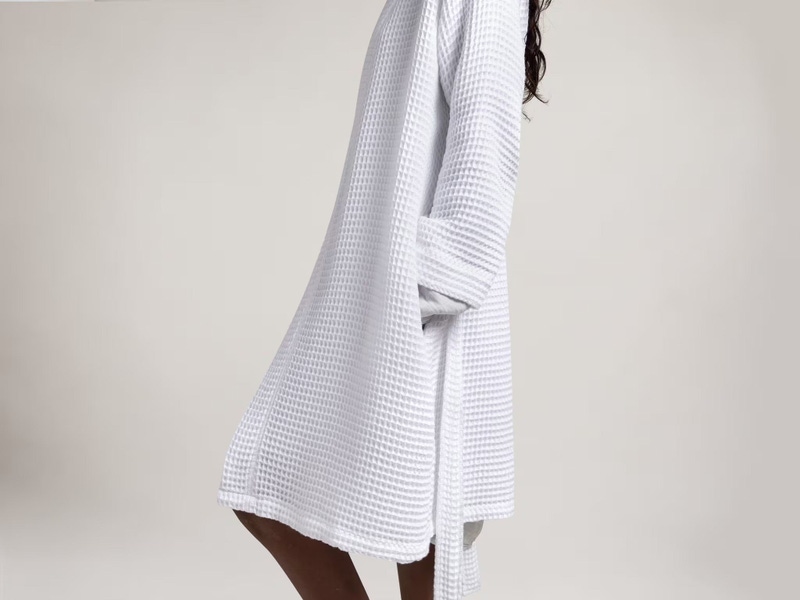 Waffle Robe, White