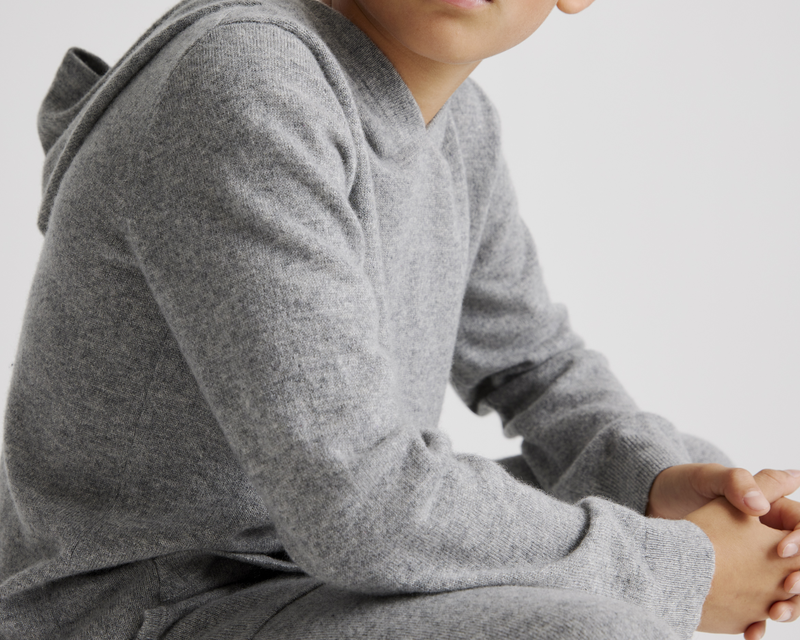 Kids Washable Gender Neutral Cashmere Hoodie
