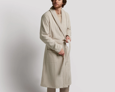 Classic Turkish Cotton Robe, Bone