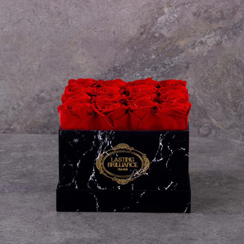 Ruby Crush 16 Red Roses In Marble Box