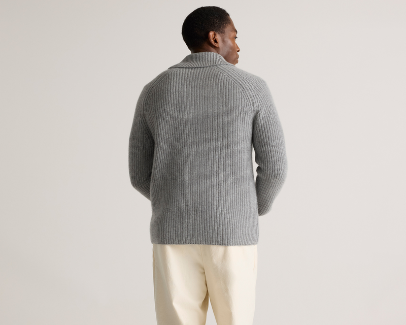 Mongolian Cashmere Shawl Collar Cardigan