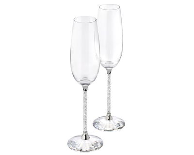 Crystalline Toasting Flutes, Set of 2