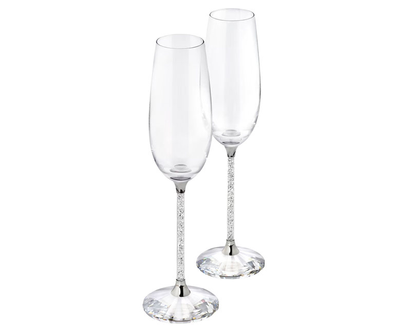 Crystalline Toasting Flutes, Set of 2