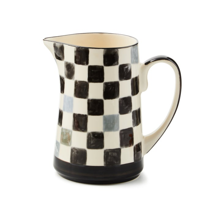 Stoneware Check Pitcher