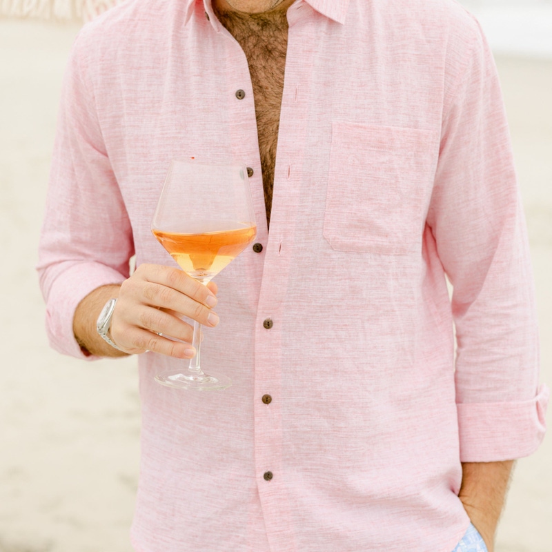 The Rosé Blusher Long Sleeve Linen Shirt