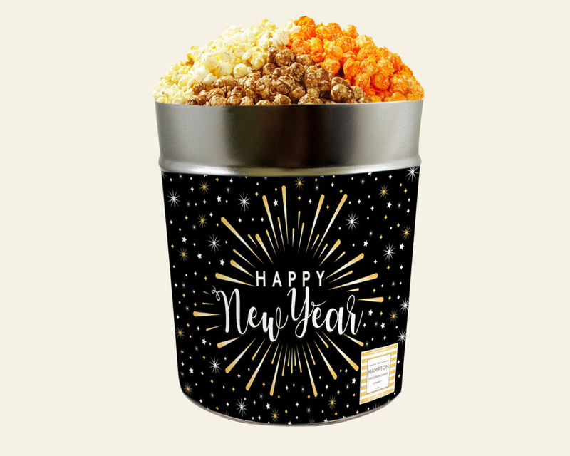 3 Flavor Hampton Classic Popcorn Tin, 3.5 gal.